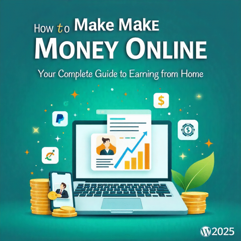 “Person working on a laptop at home exploring online income ideas in 2025.”